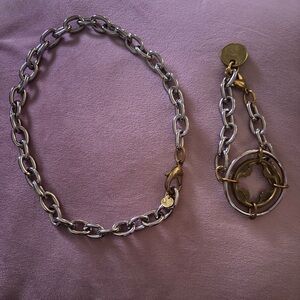 Chic Silver and Gold Chain Necklace